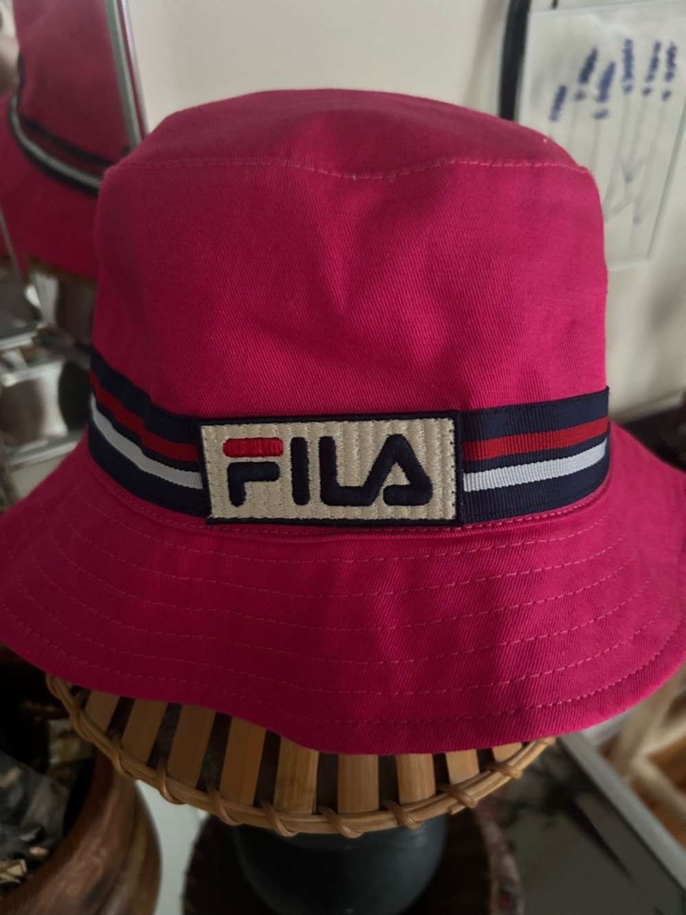 FILA Hot Pink Bucket Hat with Logo Band